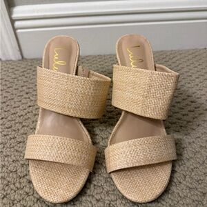Lulus Biava Natural Raffia Wedge Sandals